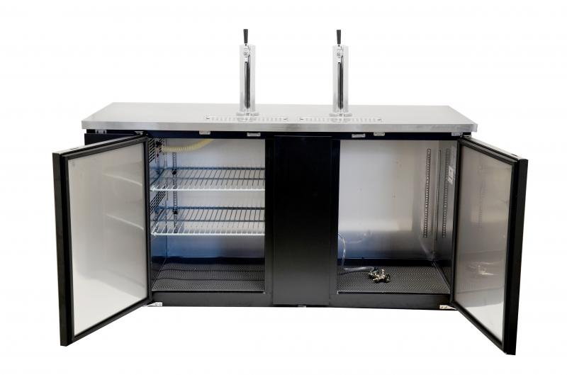 69-inch Solid 2-Door Bottle Keg Cooler with Beer Dispenser